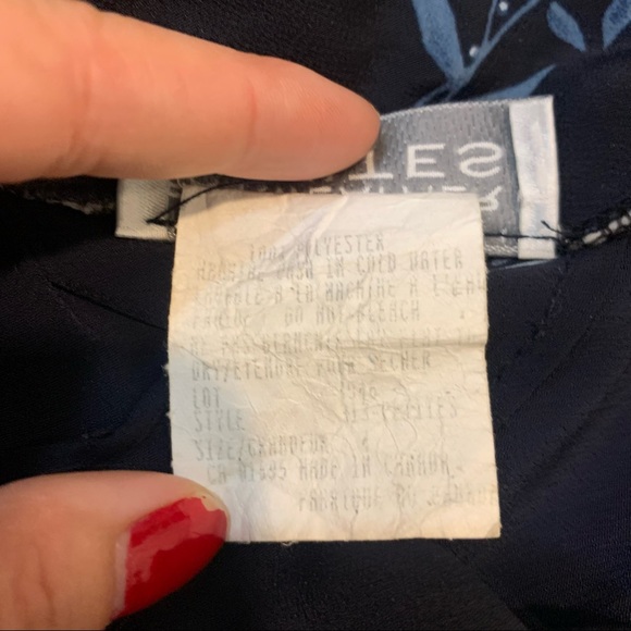 Navy Blue Floral A-line Skirt by Fairweather Petites - Picture 3 of 5